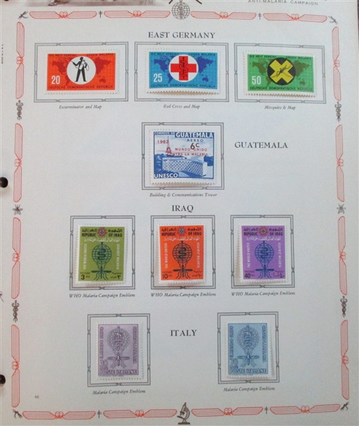 Malaria Topical Collection on White Ace Pages (Est $90-120)