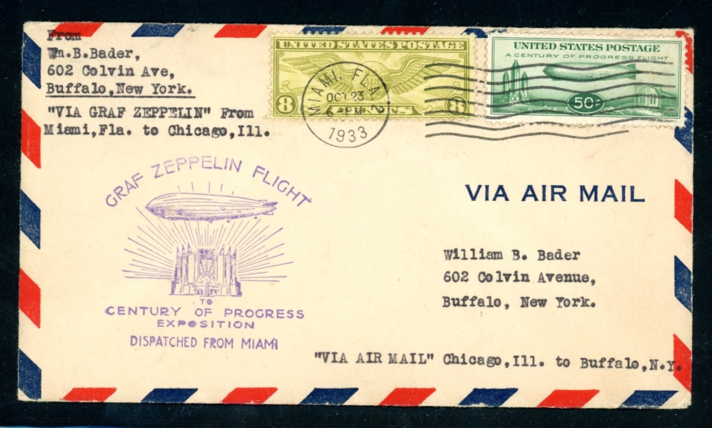 USA Scott C18 Zeppelin Flight Cover (Est $75-100)