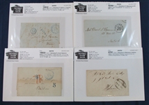 Cuba - 13 Stampless Folded Letters, 1836-1856 (Est $200-250)