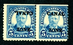 Canal Zone Scott 86b MLH Fine, "CANAL" Inverted in Pair (SCV $950)