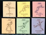 Yugoslavia Scott 359-364 Imperf MLH Complete Set, 1952 Olympics (SCV $800)