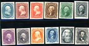 USA Scott 63P4-78P4 Complete Set of Card Proofs, 1861 (SCV $1190)