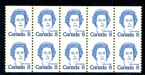 Canada Scott 604a MNH Imperf Horizontal Strip/5 (SCV $750)