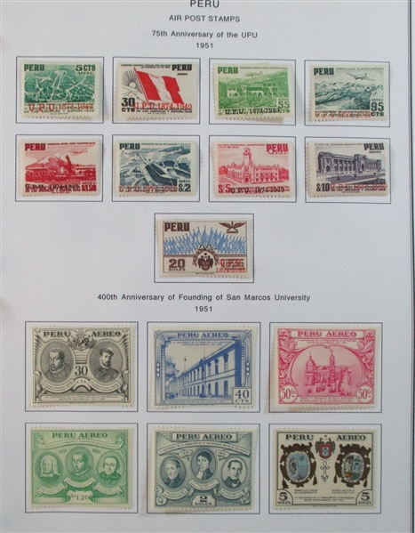 Peru Collection on Album Pages to 1960's (Est $200-250)