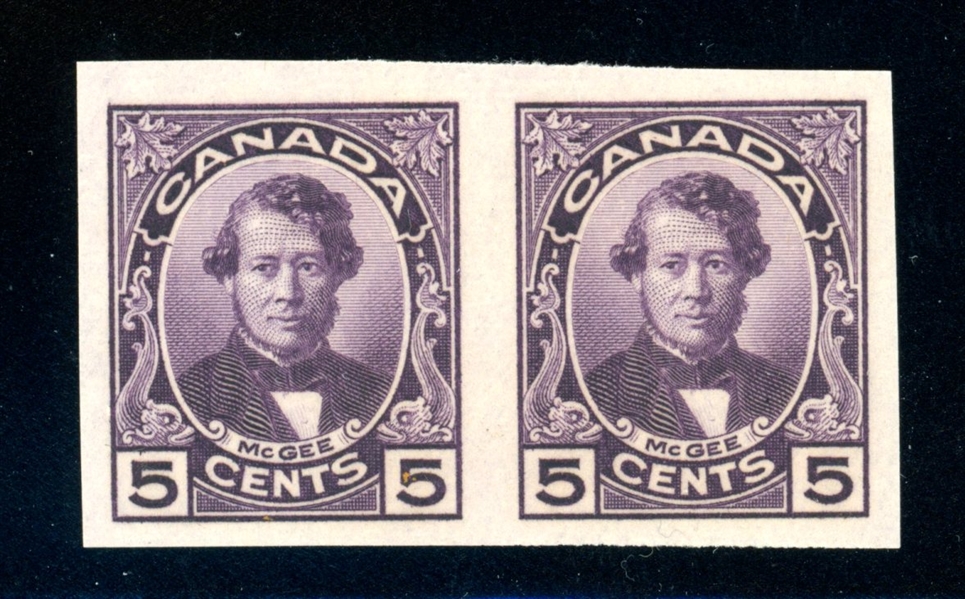 Canada Scott 146a MNH Imperf Pair, 1927 5¢ McGee (SCV $180)