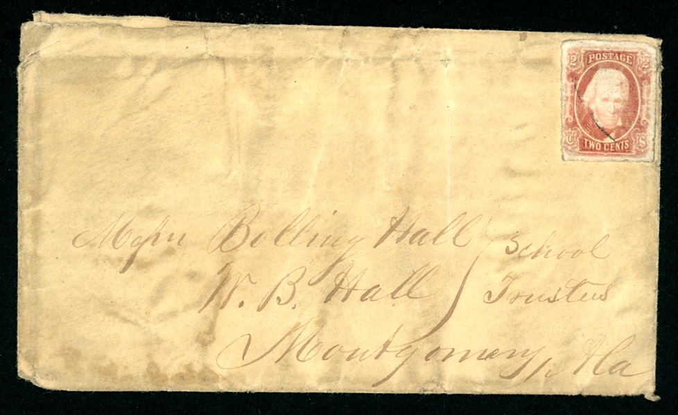 Confederate States Scott 8 on Cover to Alabama (SCV $1500)