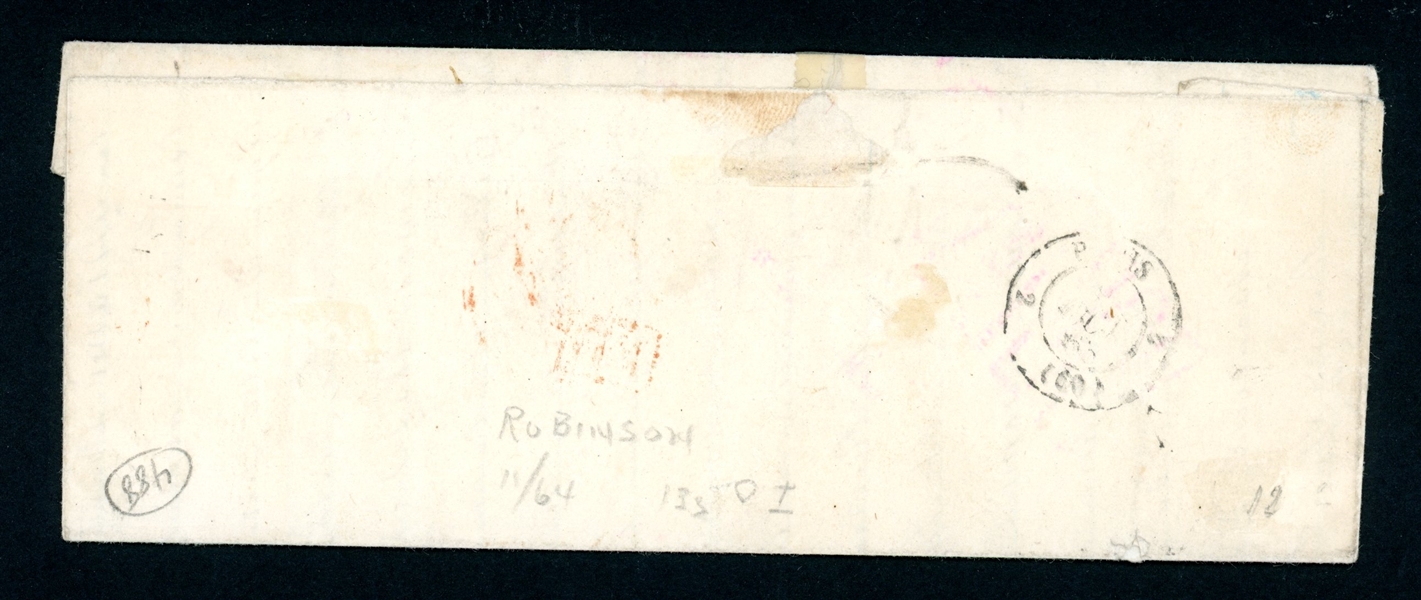 USA Scott 38 on Folded Letter to France (SCV $1350