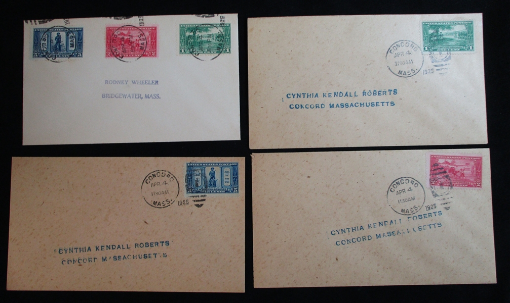 USA Scott 617-619 First Day Cover Group - 1925 Lexington Concord (SCV $295)