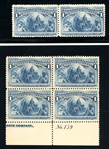 USA Scott 230 MNH Multiples, 1¢ Columbian (SCV $195)