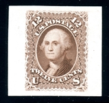 USA Scott 69TC1ag Red Brown 12¢ Washington Proof (Est $300-400)