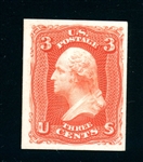 USA Scott 74TC4 Scarlet 3¢ Plate Proof on Card (SCV $150)