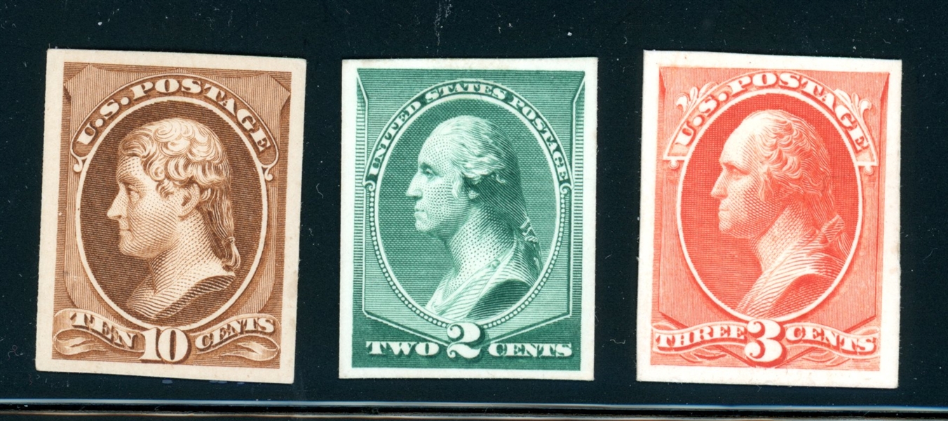 USA Scott 209P4, 213P4, 214P4 Plate Proofs (SCV $125)