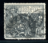 Great Britain Scott 209 Used, F-VF, 1929 £1 UPU, Faults (SCV $600)