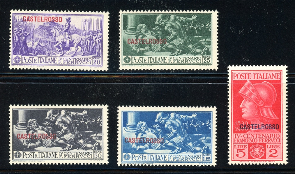 Castellorizo Scott 75-79 MNH Complete Set, 1930 Ferucci (SCV $150)