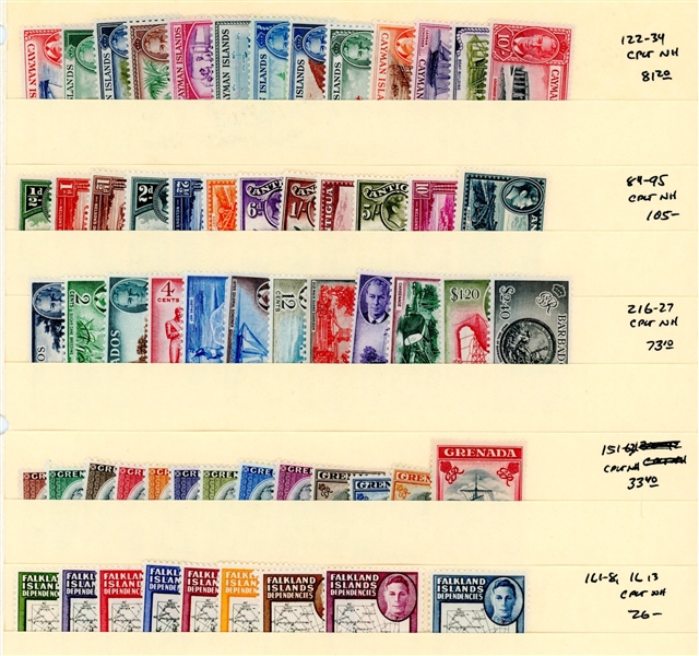 British Colonies King George VI MNH Complete Sets (SCV $2786)