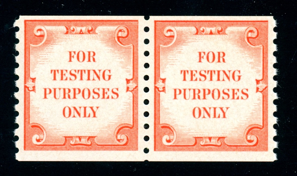 USA Scott TD110 MNH Test Coil Pair, Orange (SCV $2000)