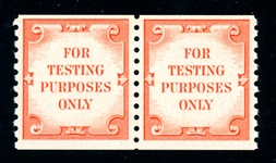 USA Scott TD110 MNH Test Coil Pair, Orange (SCV $2000)