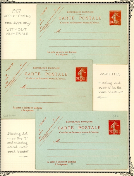 France 10 Centime Red Sower Postal Stationery Specialized Collection (Est $100-150)