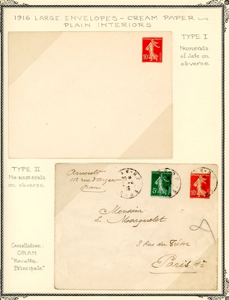 France 10 Centime Red Sower Postal Stationery Specialized Collection (Est $100-150)