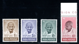 India Scott 203-206 MNH Complete Set, 1948 Gandhi (SCV $557)