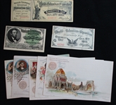 1893 Columbian Exposition Postal Cards and Tickets (Est $90-120)