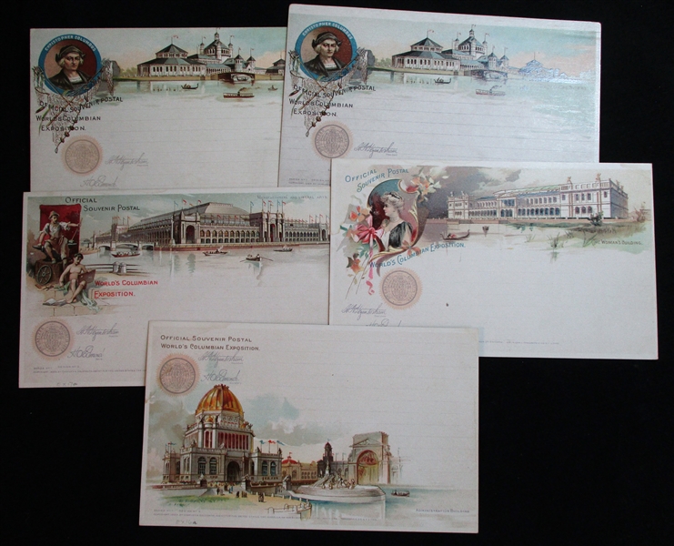 1893 Columbian Exposition Postal Cards and Tickets (Est $90-120)