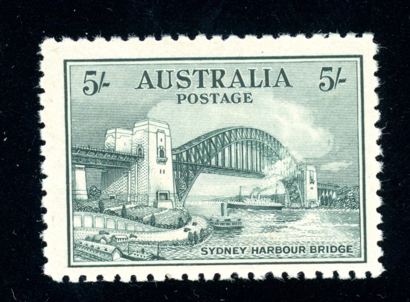 Australia Scott 132 MH F-VF, 5sh Sidney Bridge (SCV $460)