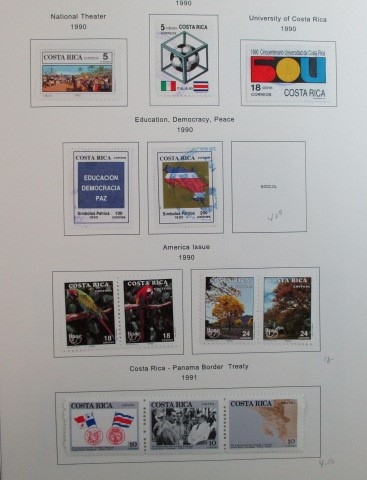 Costa Rica Collection on Album Pages to 1993 (Est $150-200)