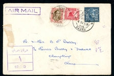 Basra Iraq Cover Sent to China with China Receiving Stamps (Est $90-120)