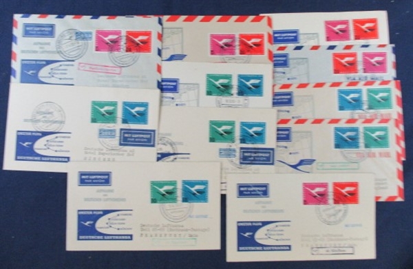 Germany Lufthansa Airmail First Flight Covers (Est $100-150)