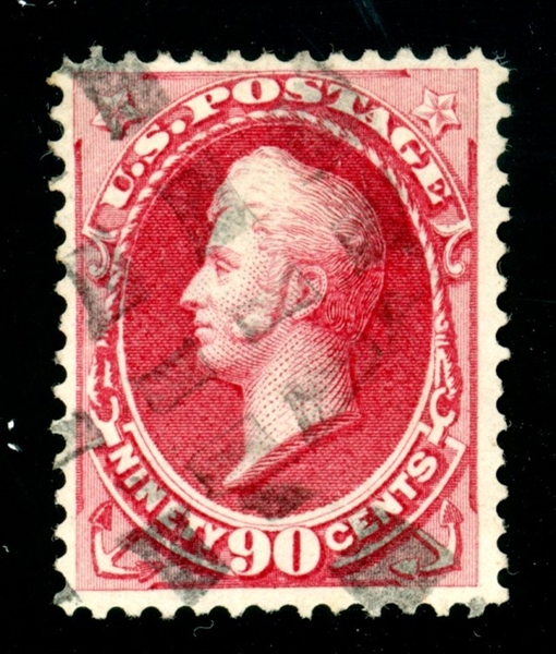 USA Scott 155 Used F-VF, 1870 90¢ Perry with 2003 PF Cert (SCV $350)