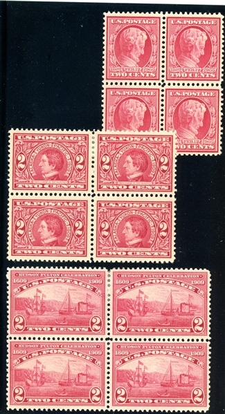 USA Scott 367, 370, 372 Mint Blocks/4, All VF Centered (SCV $143)