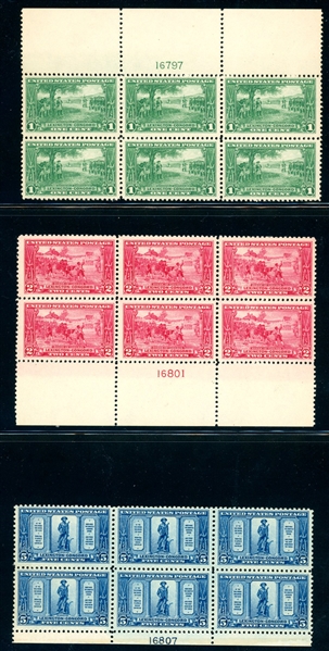 USA Scott 617-619 MNH Set of Plate Blocks - Lexington Concord (SCV $427)