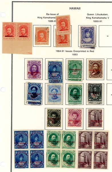 Hawaii 1864-1893 Issues, Unused/Used (Est $900-1200)