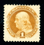 USA Scott 133 MH Fine, 1881 1¢ Reissue with 2013 Weiss Cert (SCV $375)