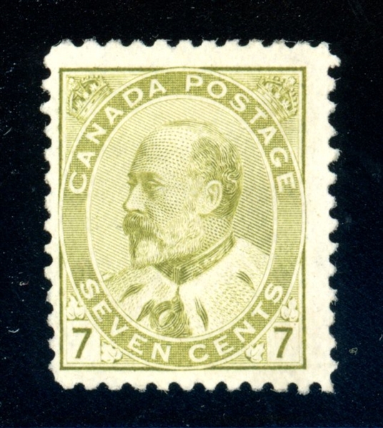 Canada Scott 92 MNH F-VF, 1903 7¢ Edward (SCV $950)