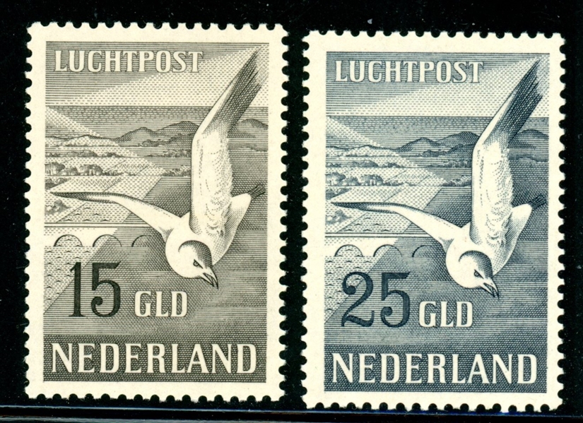 Netherlands Scott C13-C14 MNH VF Set, 1951 Seagulls (SCV $450)