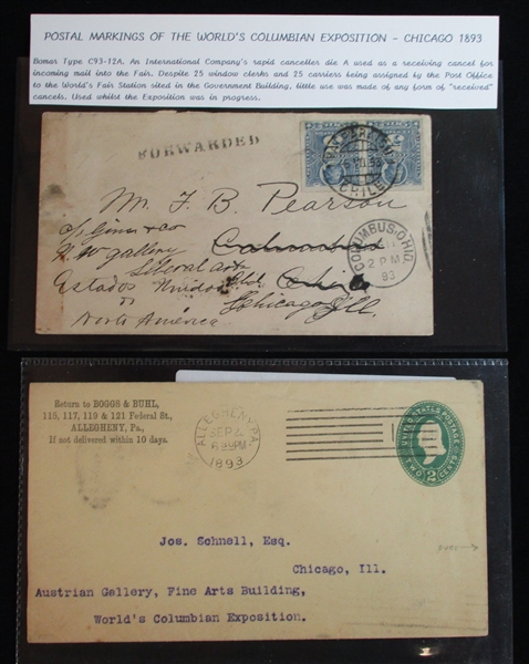 USA Columbian Worlds Fair Related Covers, 4 Different (Est $275-300)