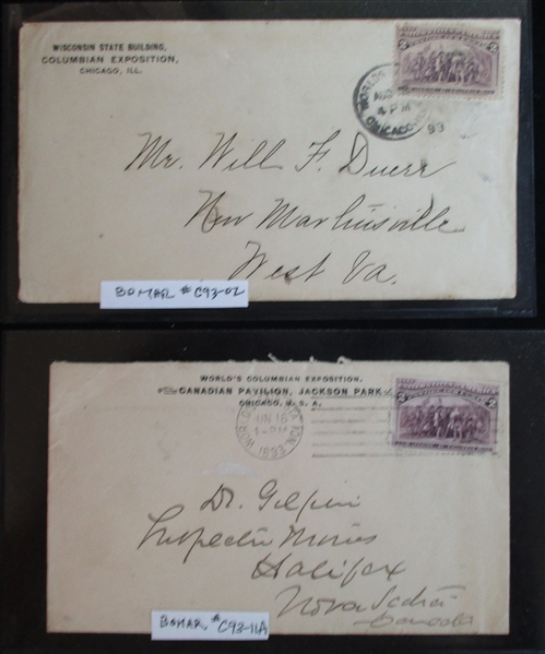 USA Columbian Worlds Fair Related Covers, 4 Different (Est $120-150)