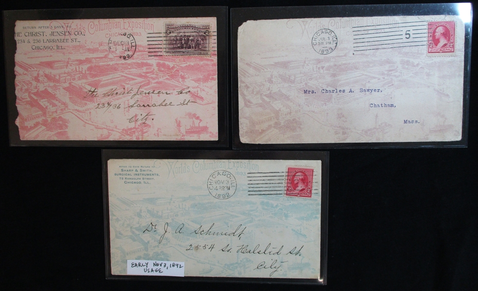 Columbian Expo Burdick All-Over Illustrated Covers, 7 Different (Est $250-300)