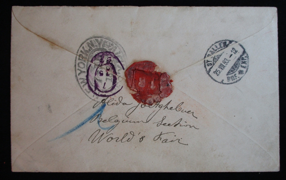 Columbian Exposition Covers to Switzerland, 3 Different (Est $120-150)