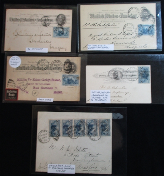 USA Scott 230, 21 Cover/Cards to Foreign Destinations (Est $250-300)