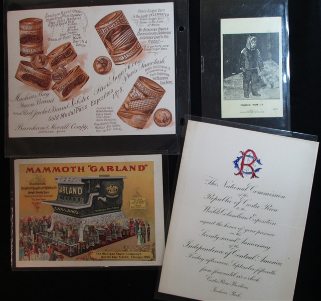 1893 Columbian Expo Related Ephemera Group (Est $80-120)