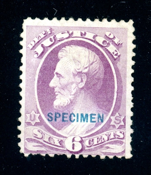 USA Scott O28S MNG 6¢ Lincoln with SPECIMEN Overprint, Faults (SCV $1250)