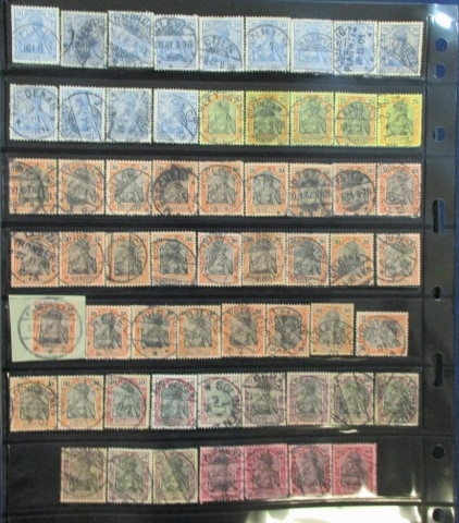 Germany Germania Reichpost Issues, 1905-1920 with Collectible Cancels (Est $150-200)