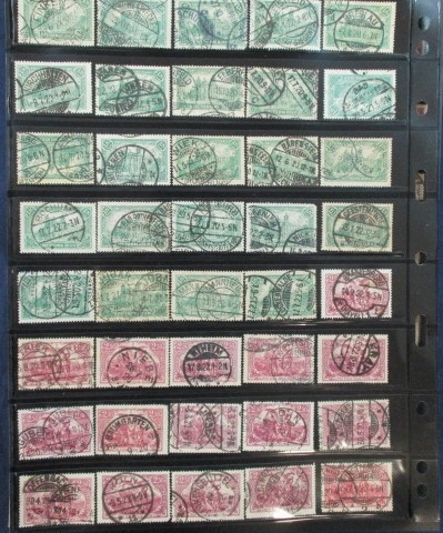 Germany Germania Reichpost Issues, 1905-1920 with Collectible Cancels (Est $150-200)