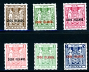 Cook Islands Scott 103-108 Unused Complete Set, 1932-6 Overprints (SCV $1070)