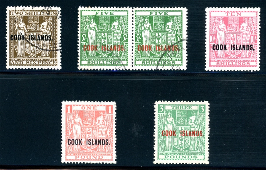 Cook Islands Scott 124A-126B Unused/Used, 1943-50 Overprints (SCV $257)