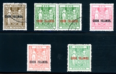 Cook Islands Scott 124A-126B Unused/Used, 1943-50 Overprints (SCV $257)