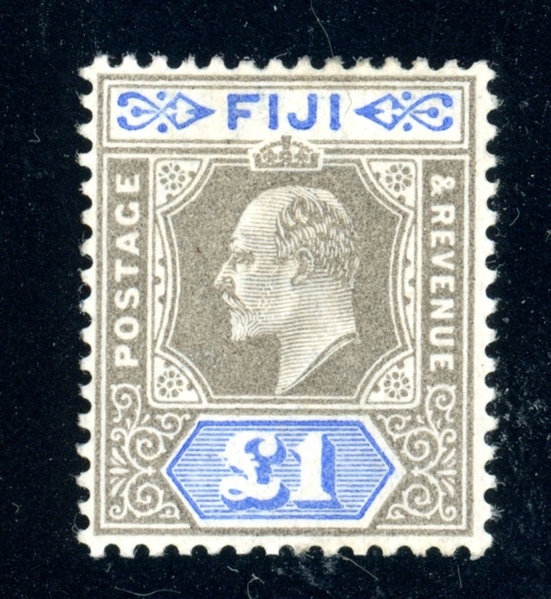 Fiji Scott 69 MLH F-VF, £1 Edward VII (SCV $400)